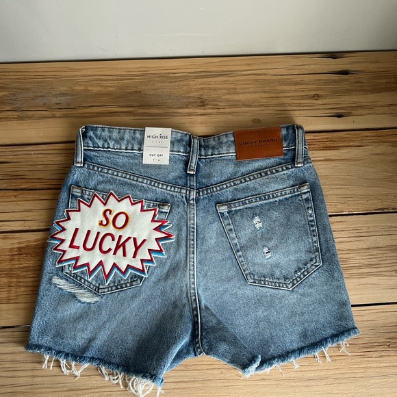 NWT Lucky Brand Lucky Patch Hi rise cut off shorts - Picture 2 of 8